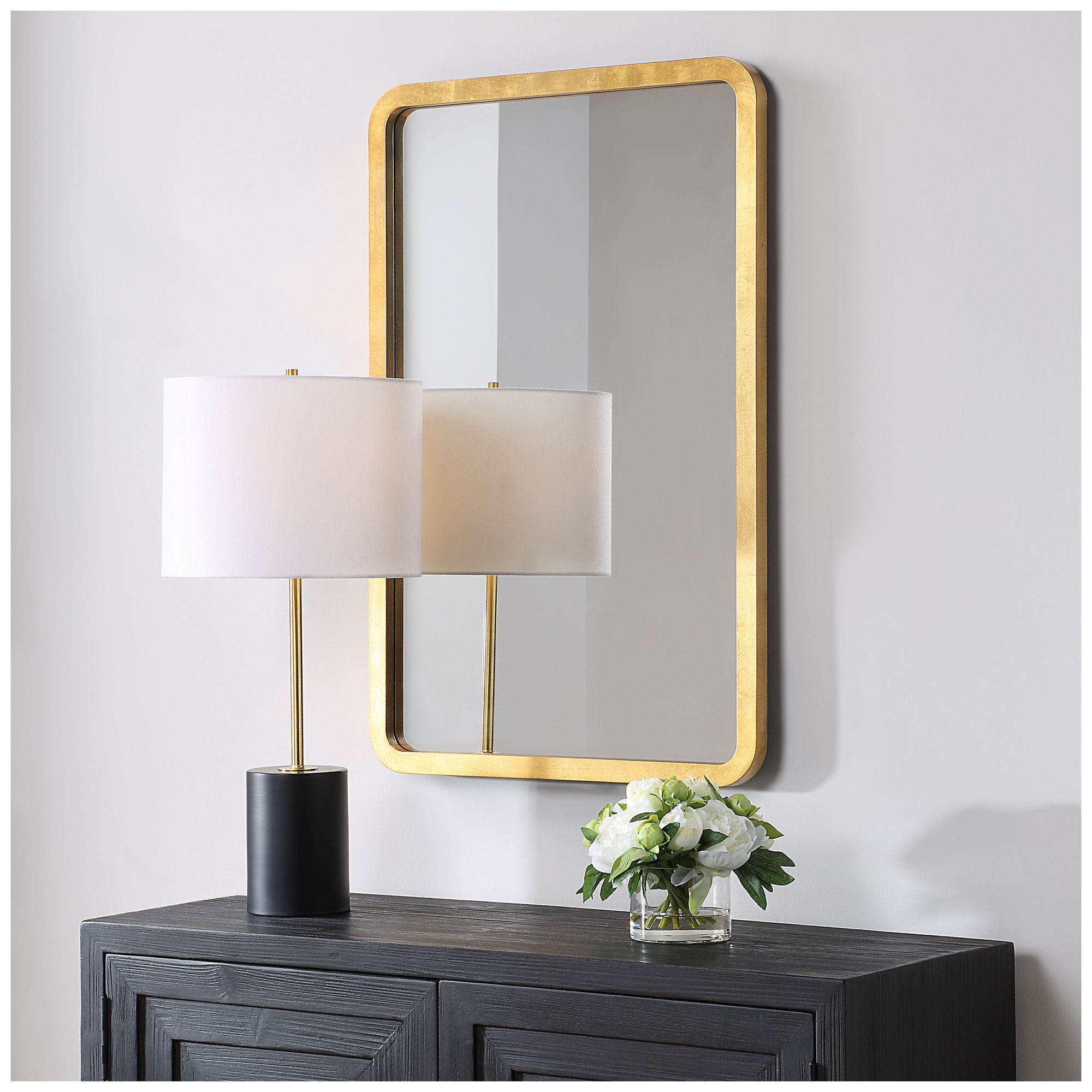 Image 4 Gold 23 3/4" x 36" Rectangular Wall Mirror more views
