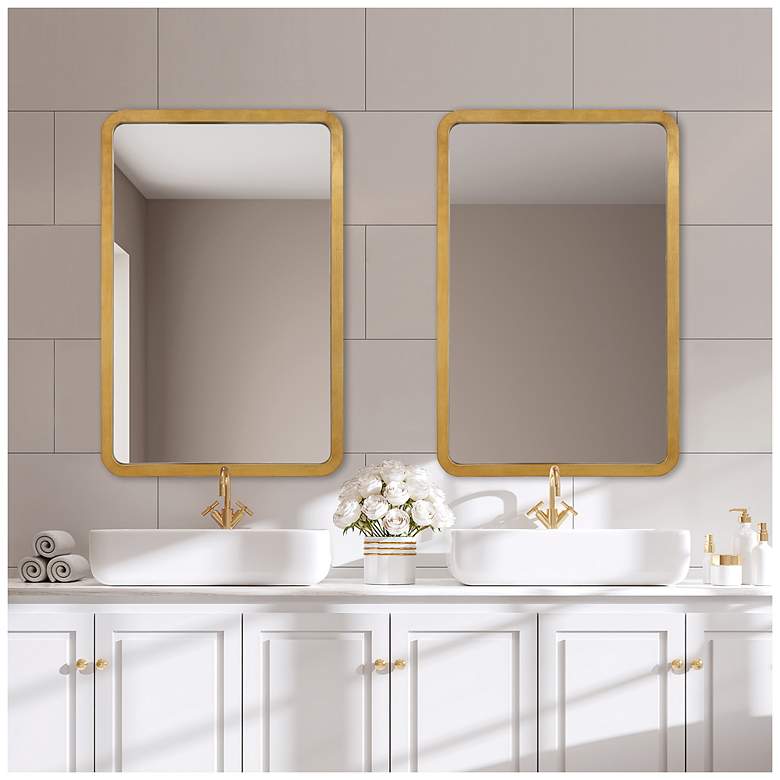 Image 3 Gold 23 3/4" x 36" Rectangular Wall Mirror more views
