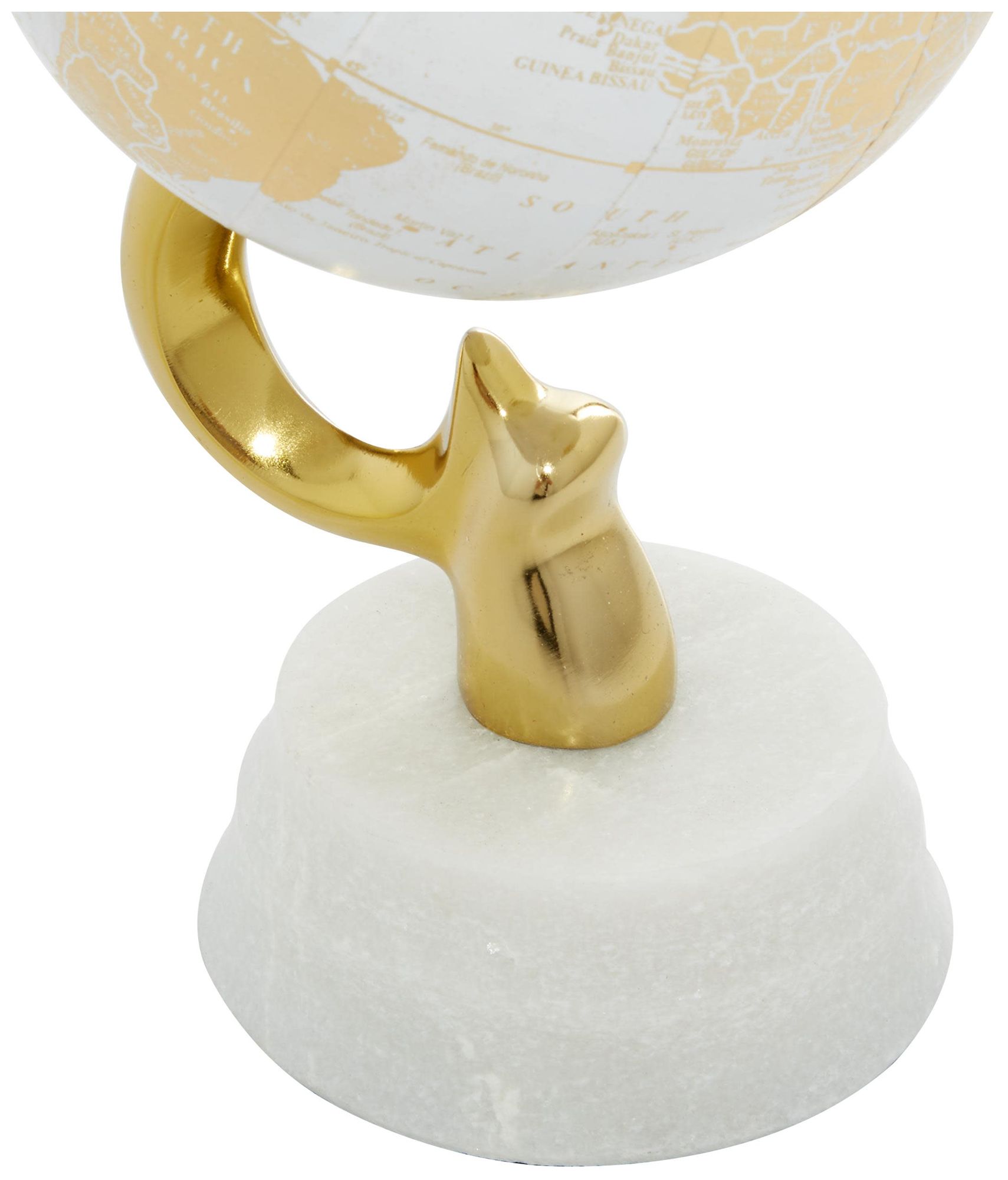 Image 3 Gold Aluminum Metal Coastal Globe, 5" x 5" x 10" more views