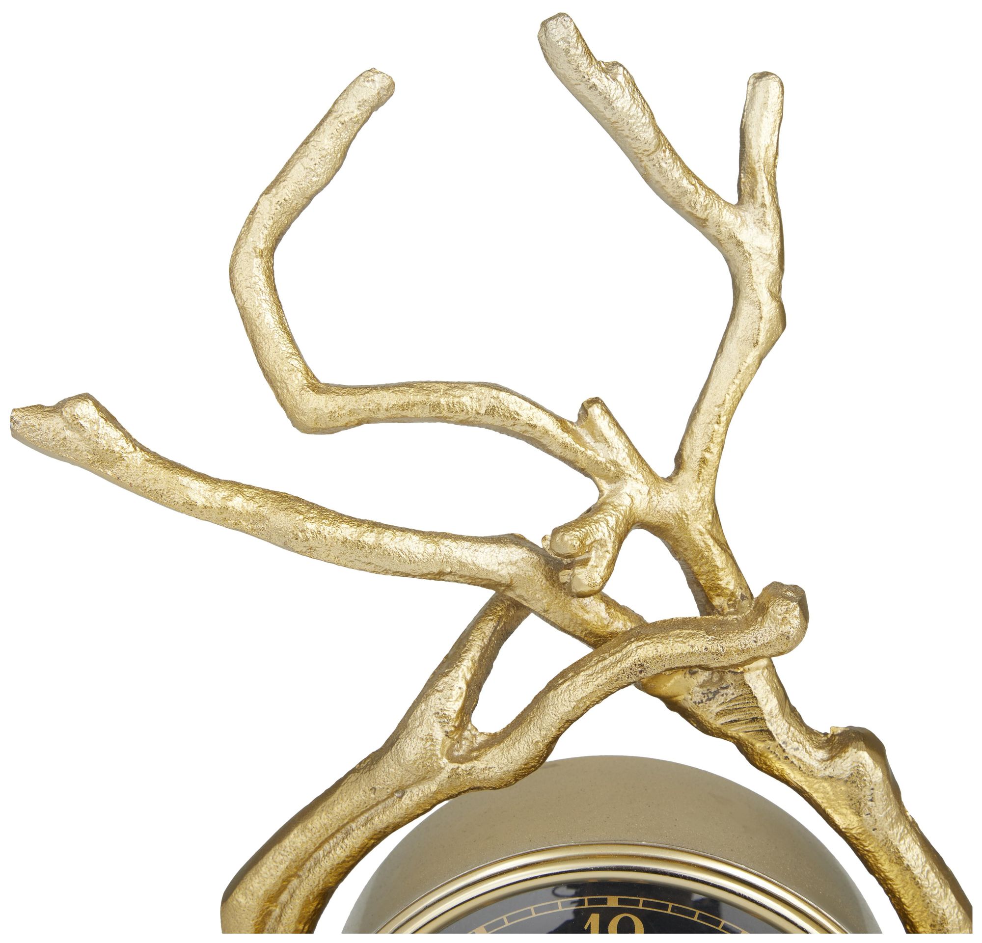 Image 2 Gold Aluminum Metal Contemporary Clock, 8" x 4" x 13" more views