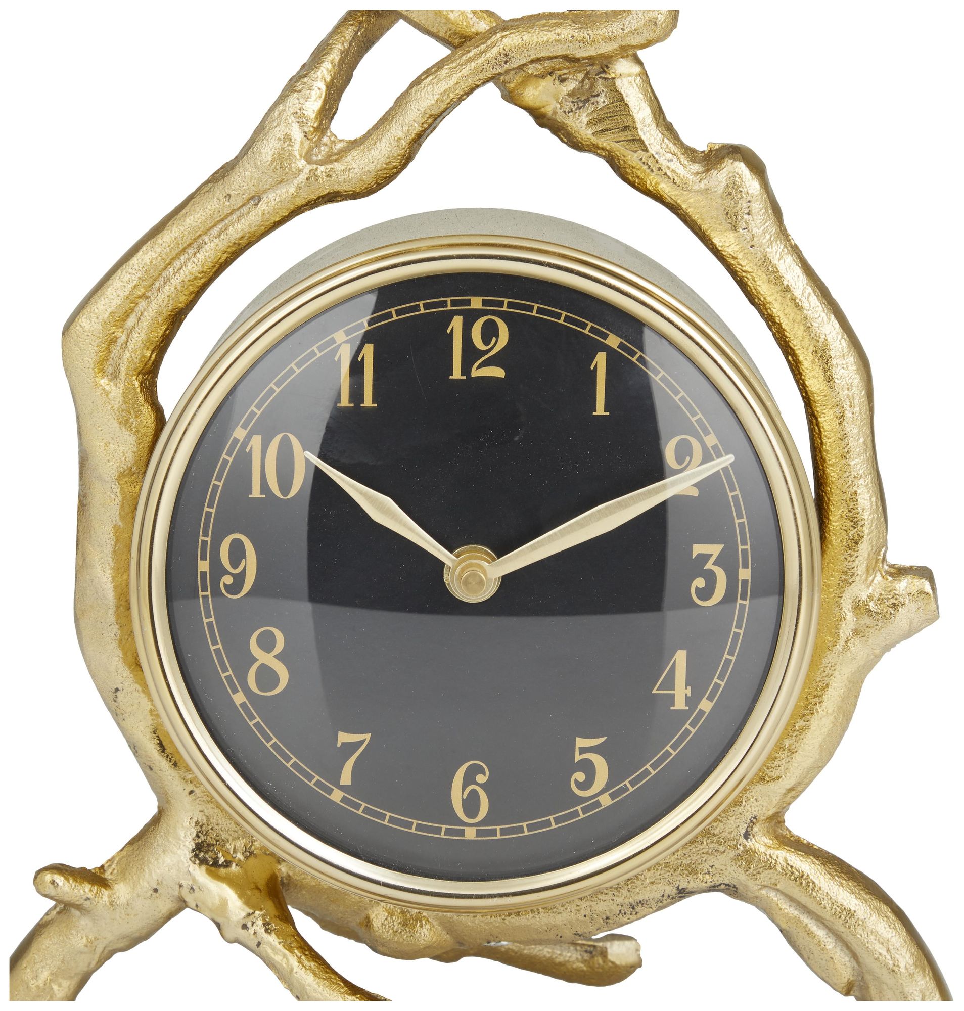 Image 3 Gold Aluminum Metal Contemporary Clock, 8" x 4" x 13" more views