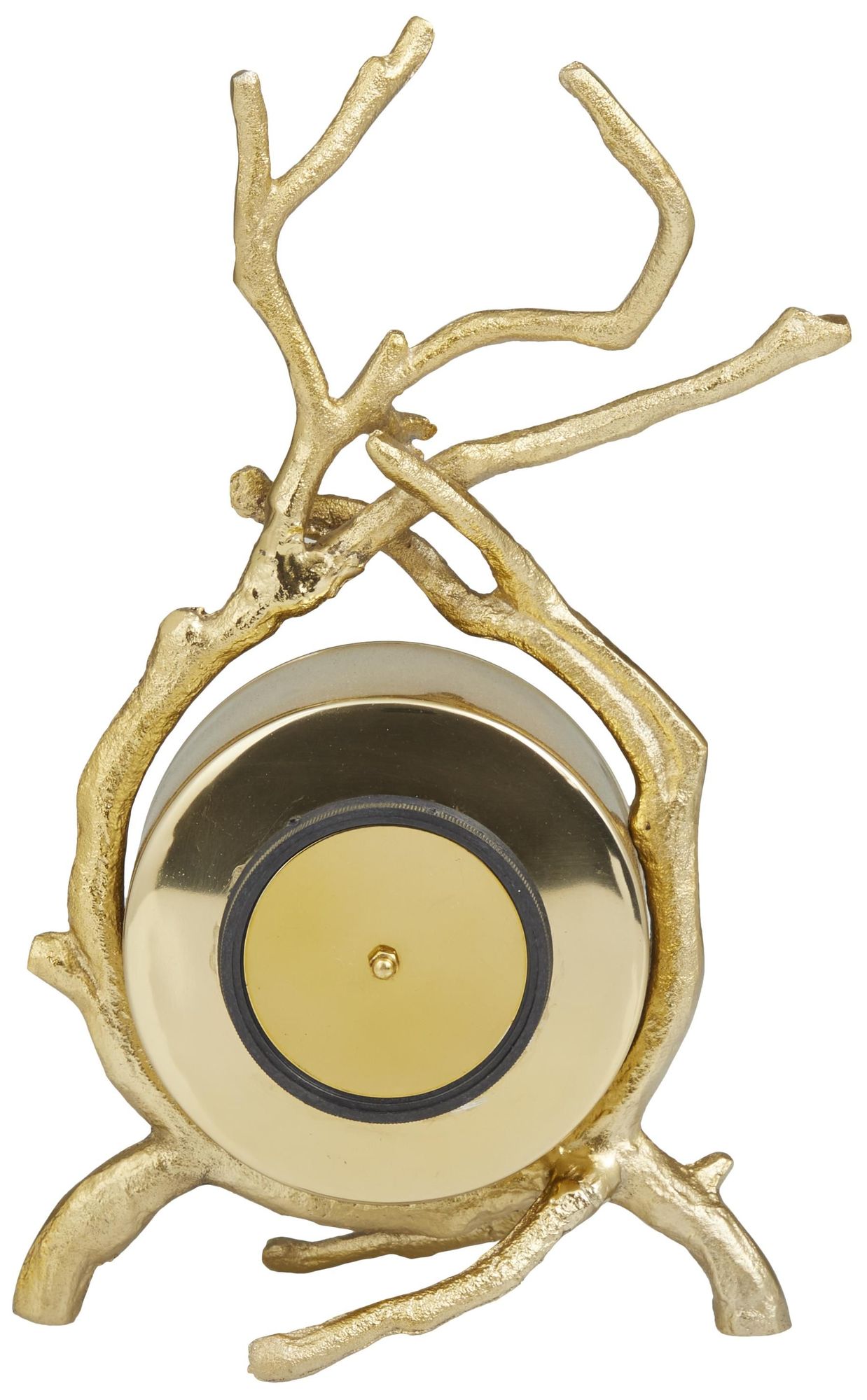 Image 5 Gold Aluminum Metal Contemporary Clock, 8" x 4" x 13" more views