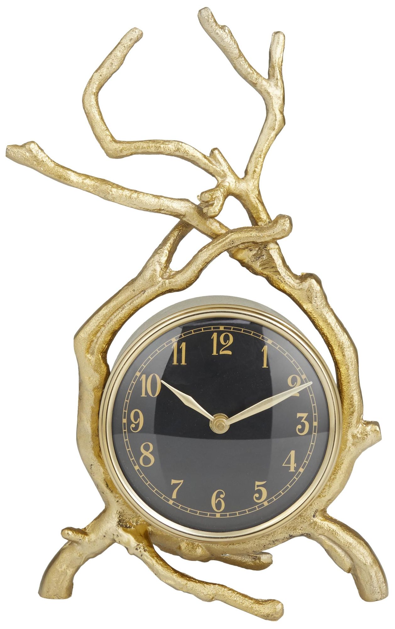 Image 6 Gold Aluminum Metal Contemporary Clock, 8" x 4" x 13" more views