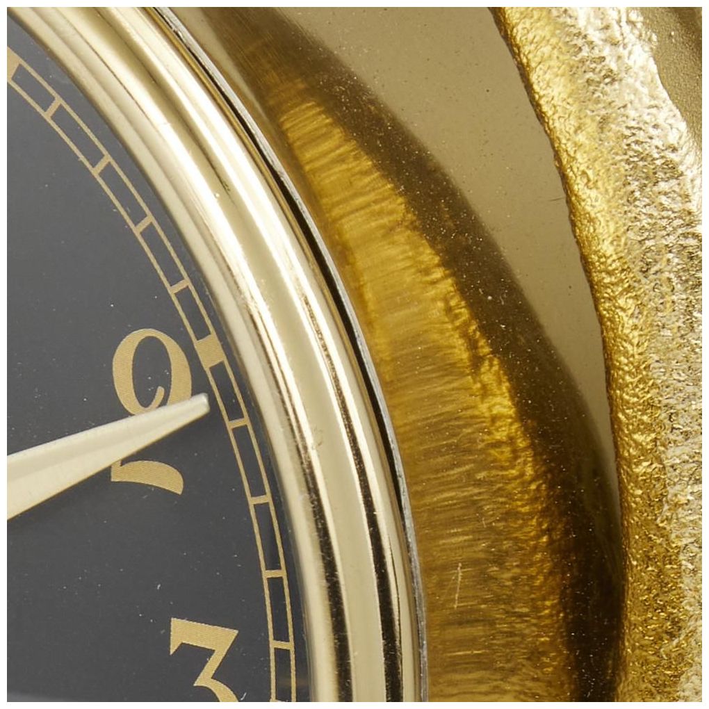 Gold Aluminum Metal Contemporary Clock, 8" x 4" x 13"