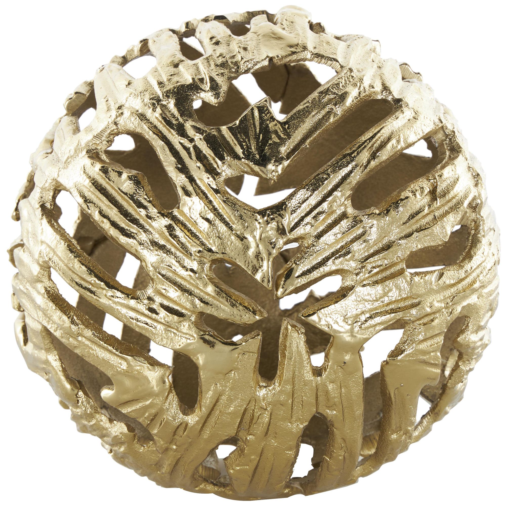 Image 4 Gold Aluminum Metal Contemporary Orbs & Vase Filler, S/3 7", 6", 4"H more views