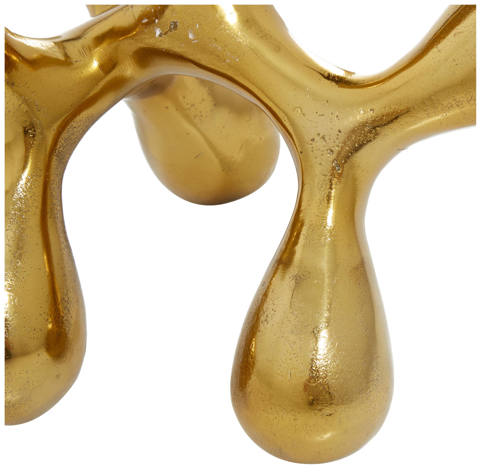 Image 3 Gold Aluminum Metal Contemporary Sculpture, 11" x 11" x 12" more views