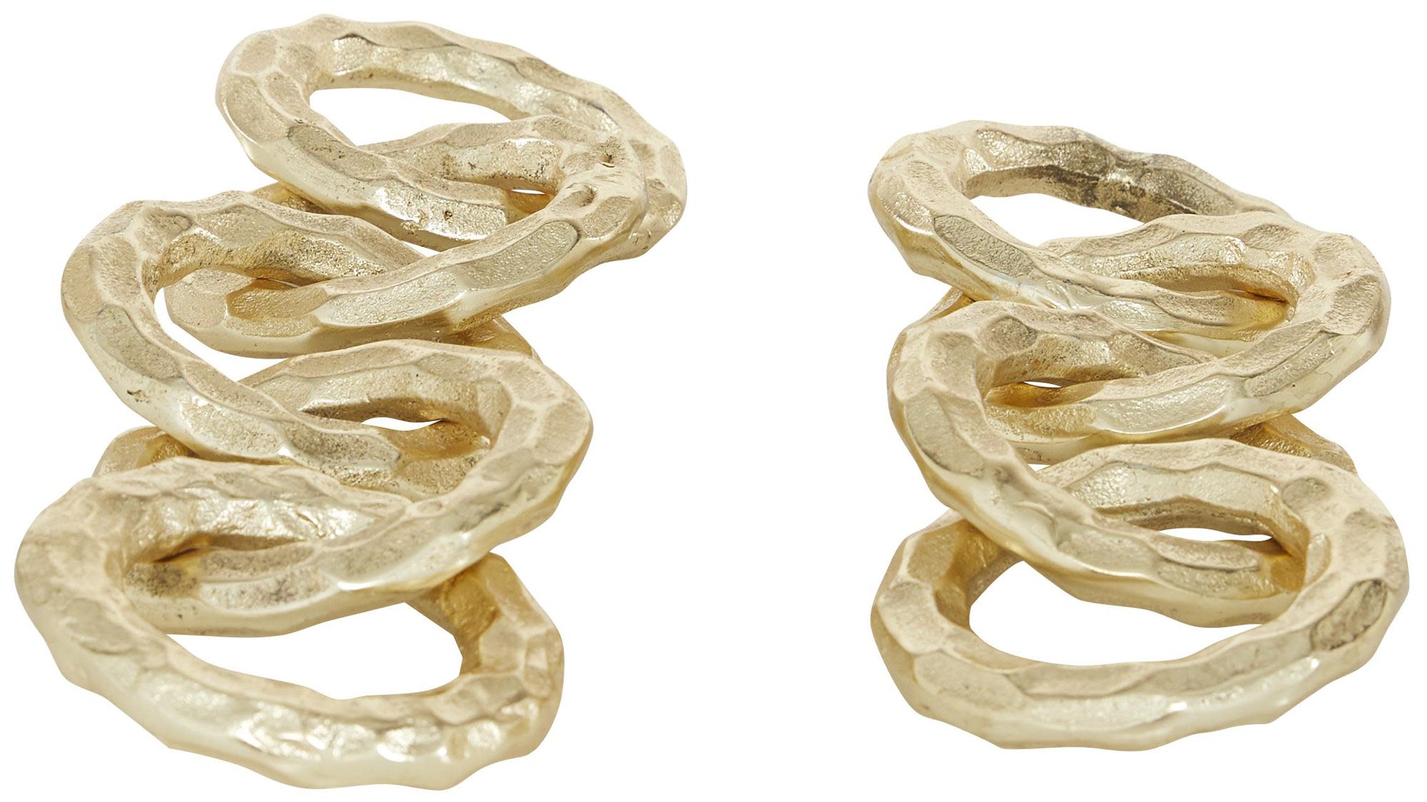 Image 4 Gold Aluminum Metal Contemporary Sculpture, S/2 12", 10"W more views