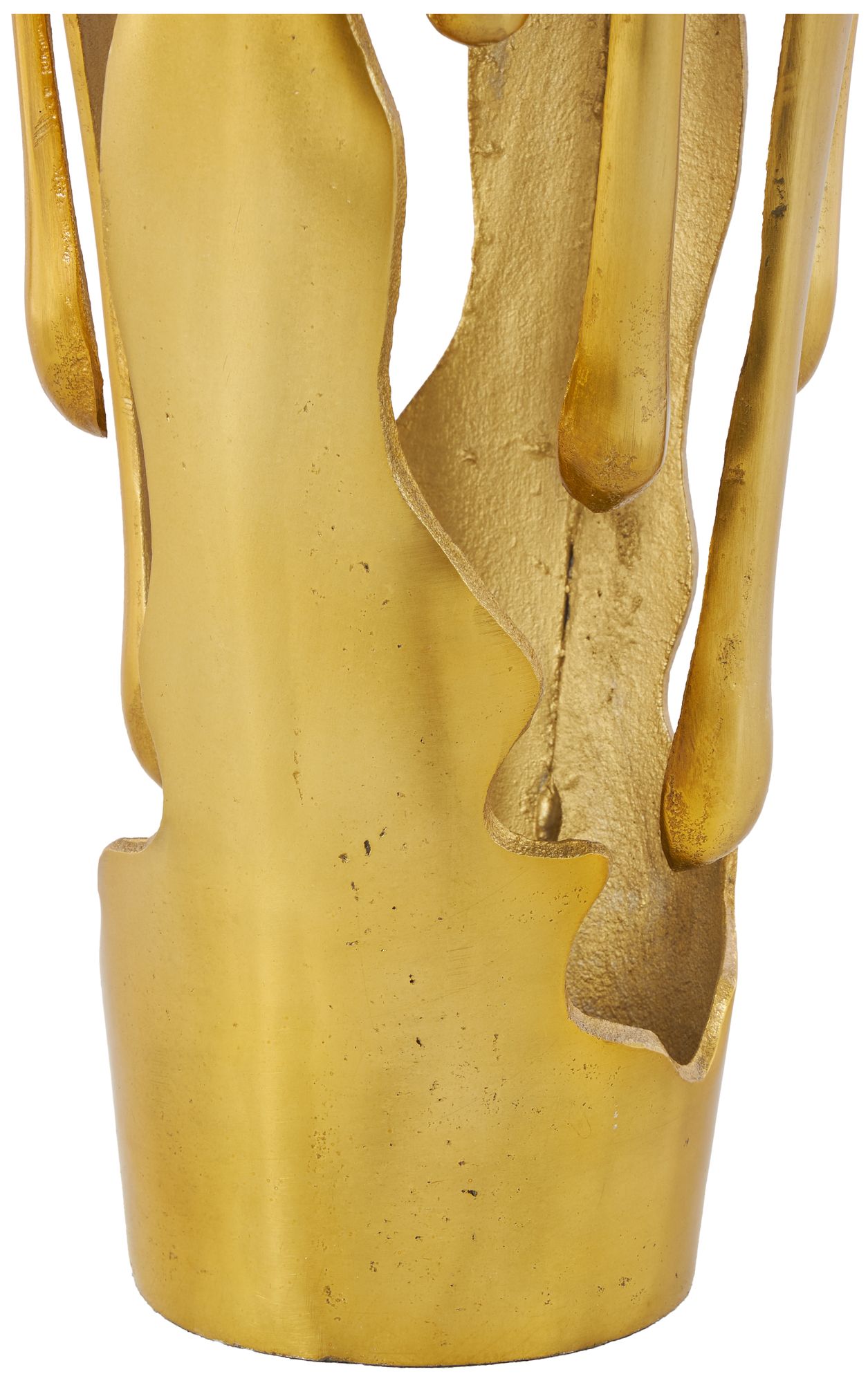 Image 2 Gold Aluminum Metal Contemporary Vase, 8" x 8" x 19" more views