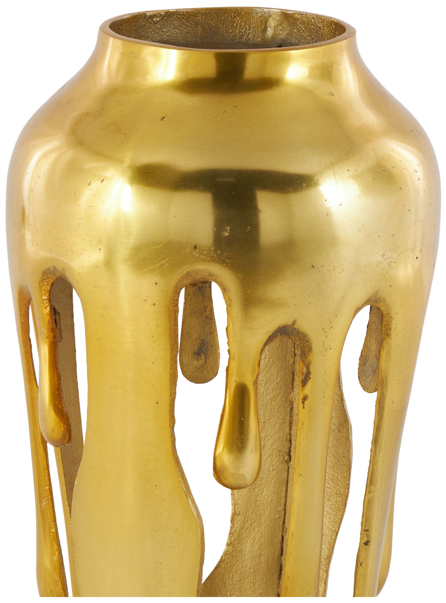 Image 3 Gold Aluminum Metal Contemporary Vase, 8" x 8" x 19" more views