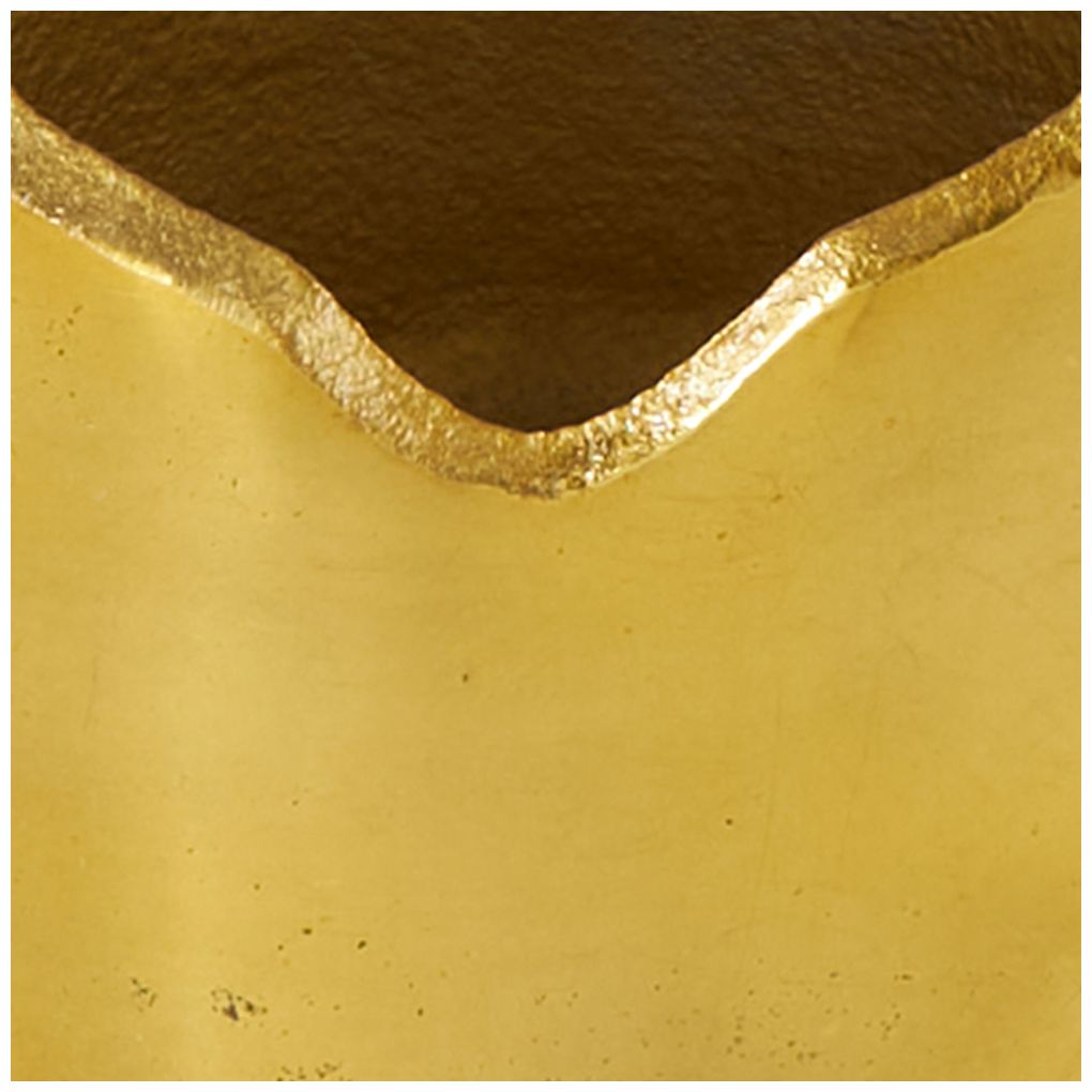 Gold Aluminum Metal Contemporary Vase, 8" x 8" x 19"