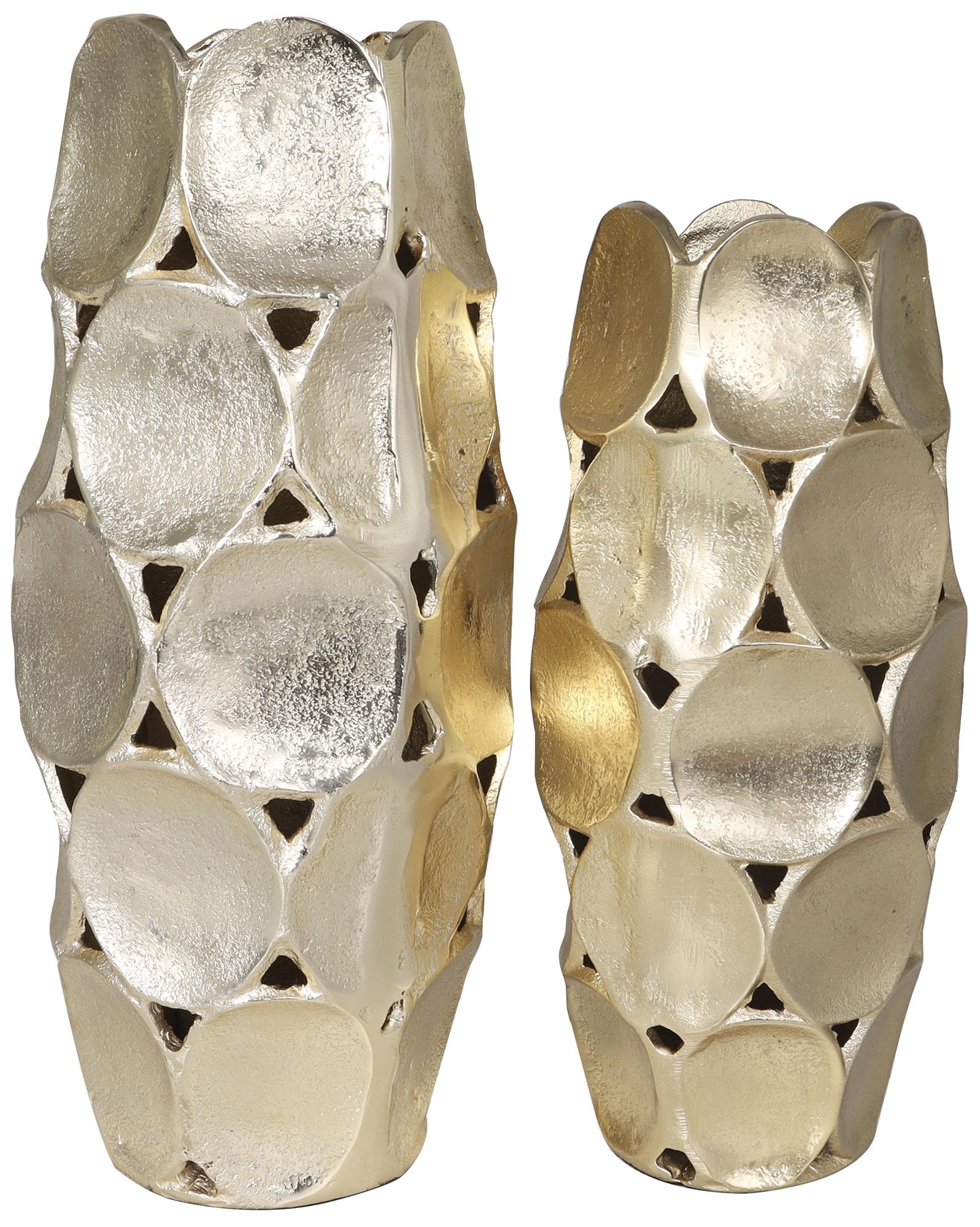 Image 5 Gold Aluminum Metal Contemporary Vase, S/2 13", 11"H more views