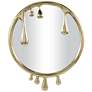Gold Aluminum Metal Contemporary Wall Mirror, 36" x 1" x 43"