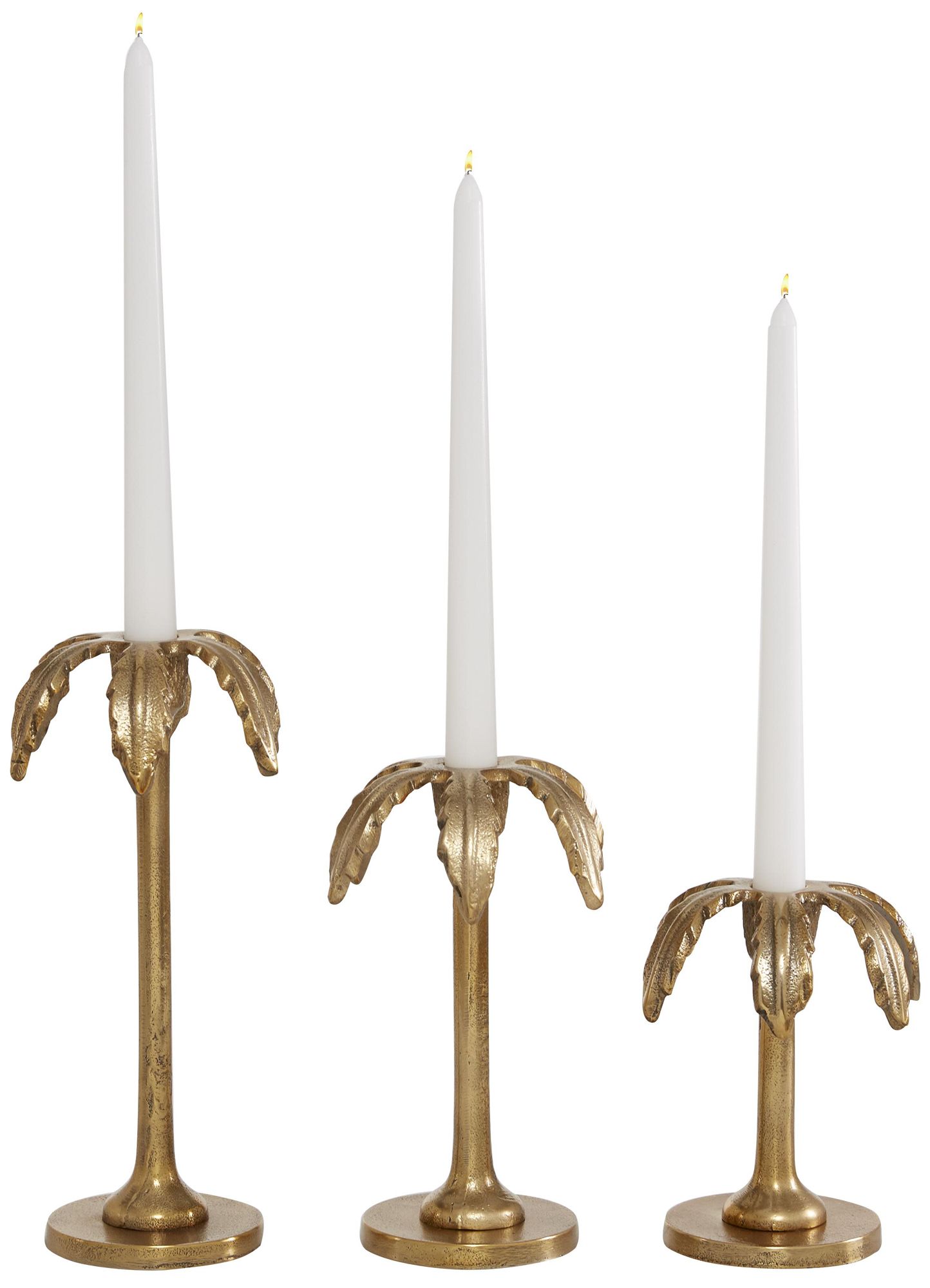 Image 2 Gold Aluminum Metal Glam Candle Holder,