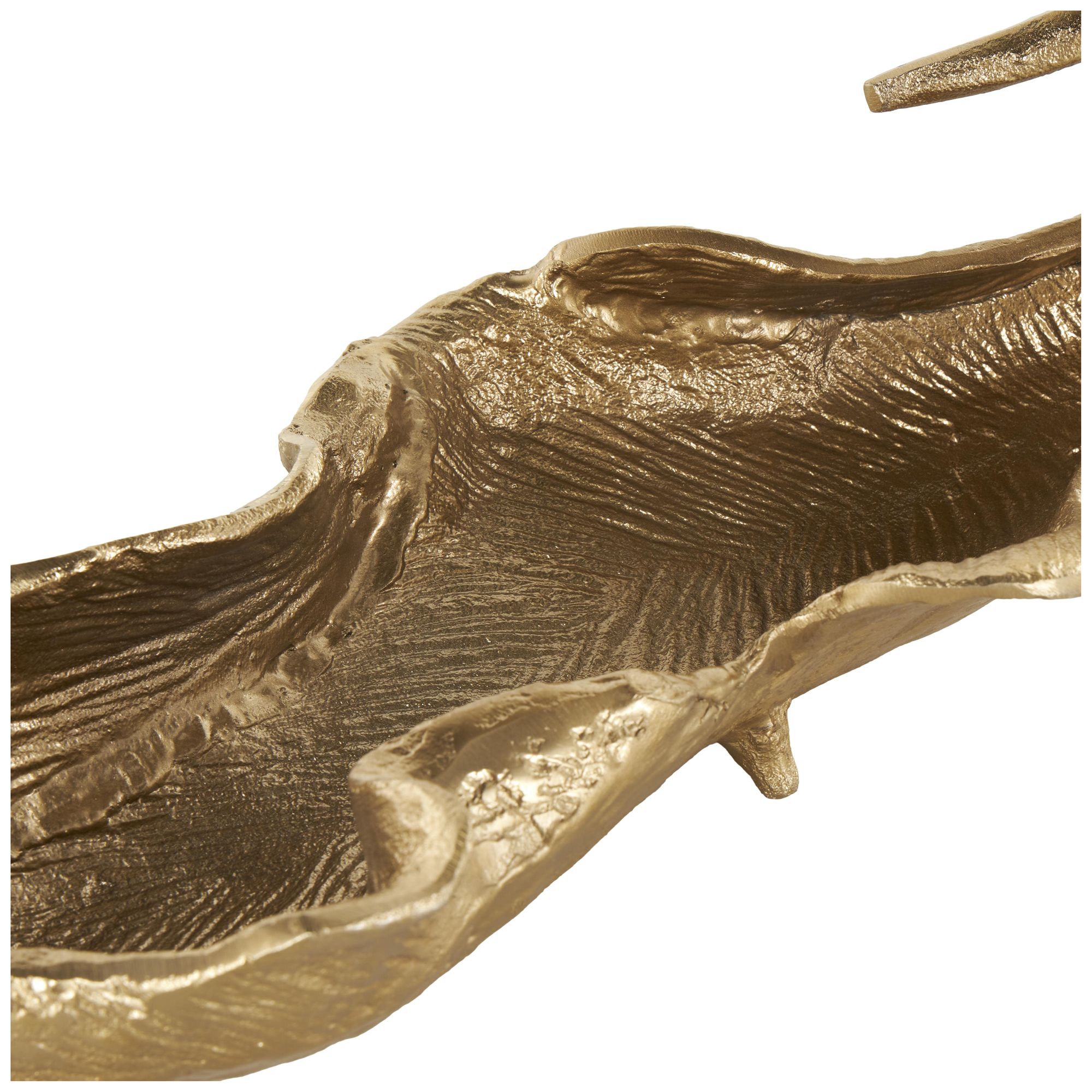 Image 3 Gold Aluminum Metal Glam Decorative Bowl, 27" x 9" x 8" more views