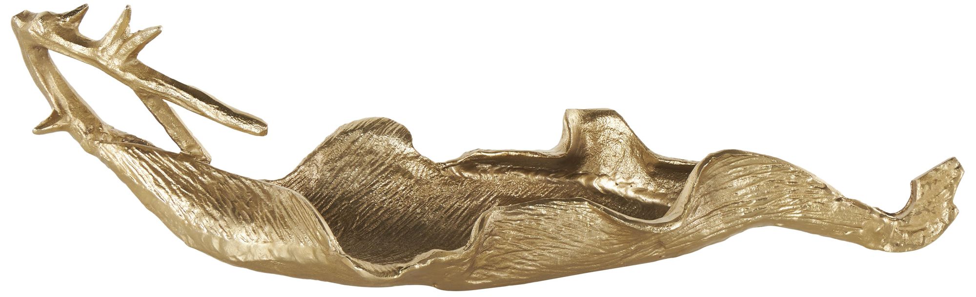 Image 5 Gold Aluminum Metal Glam Decorative Bowl, 27" x 9" x 8" more views