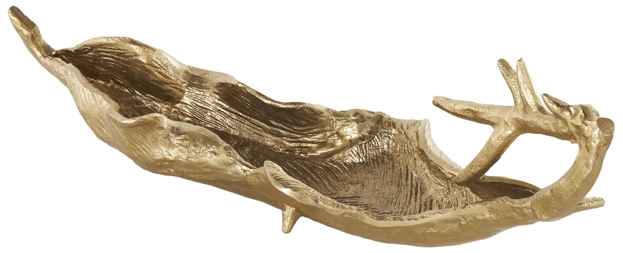 Image 6 Gold Aluminum Metal Glam Decorative Bowl, 27" x 9" x 8" more views