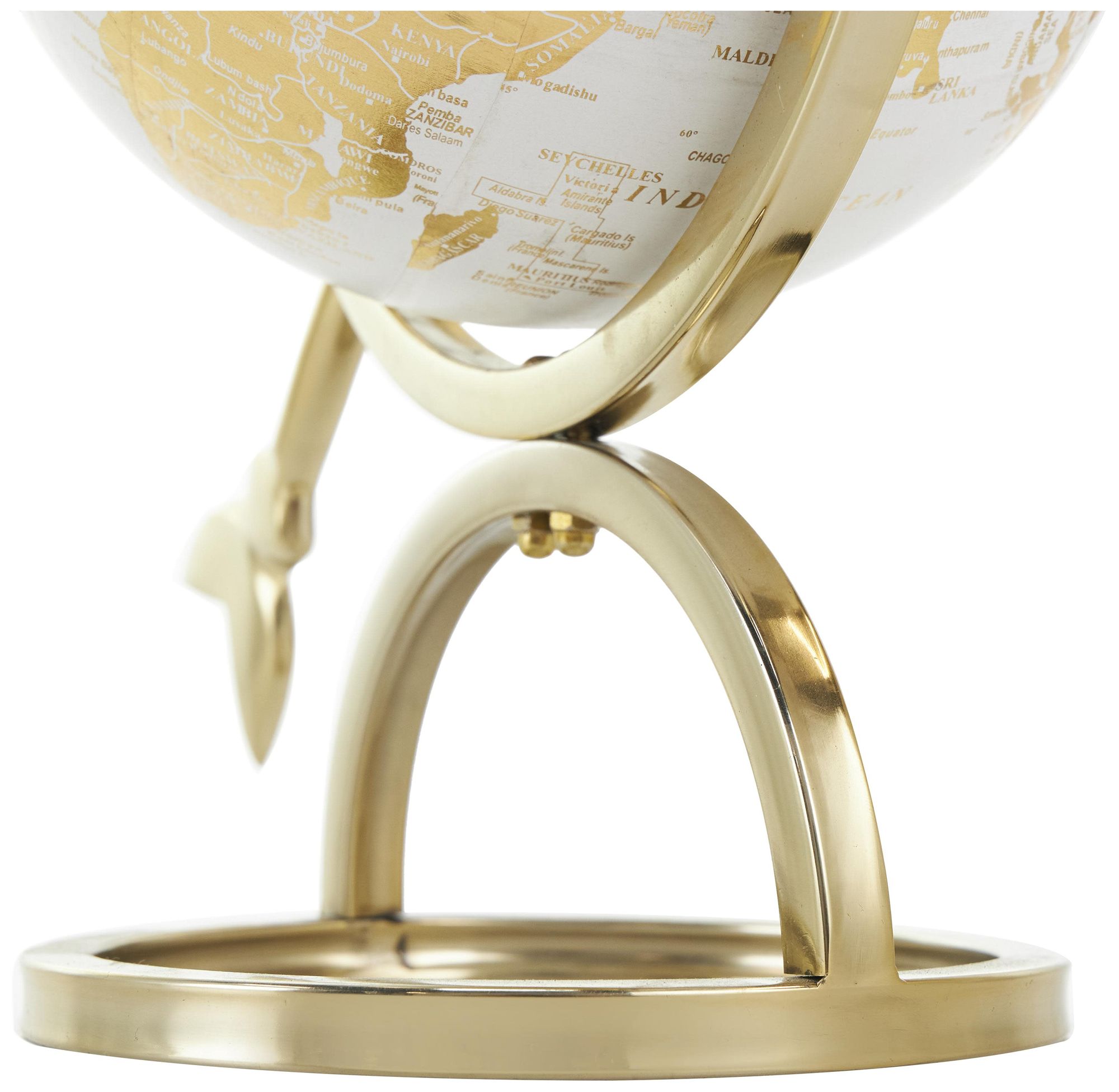 Image 4 Gold Aluminum Metal Glam Globe, 14" x 7" x 15" more views