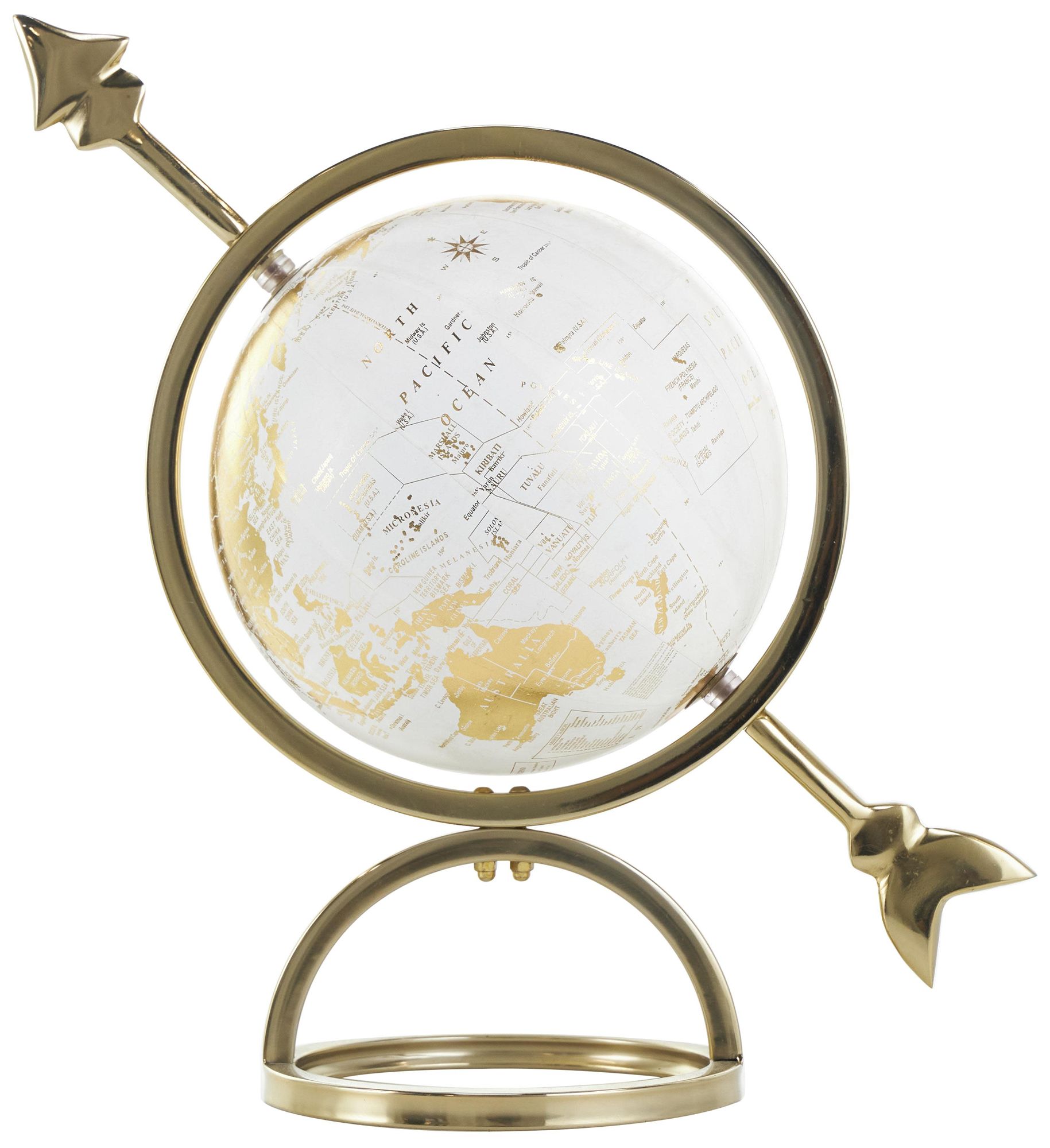 Image 5 Gold Aluminum Metal Glam Globe, 14" x 7" x 15" more views
