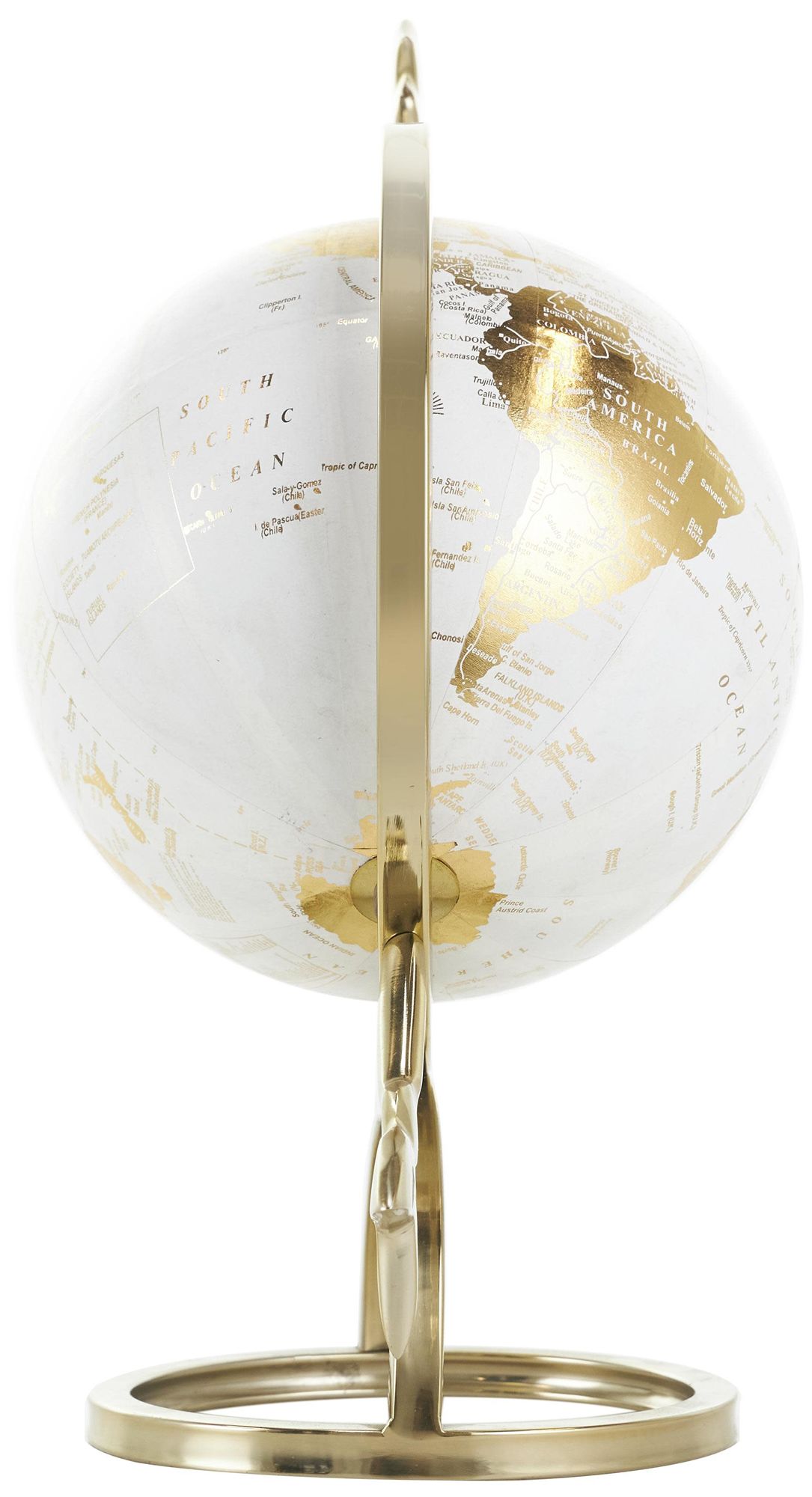 Image 6 Gold Aluminum Metal Glam Globe, 14" x 7" x 15" more views