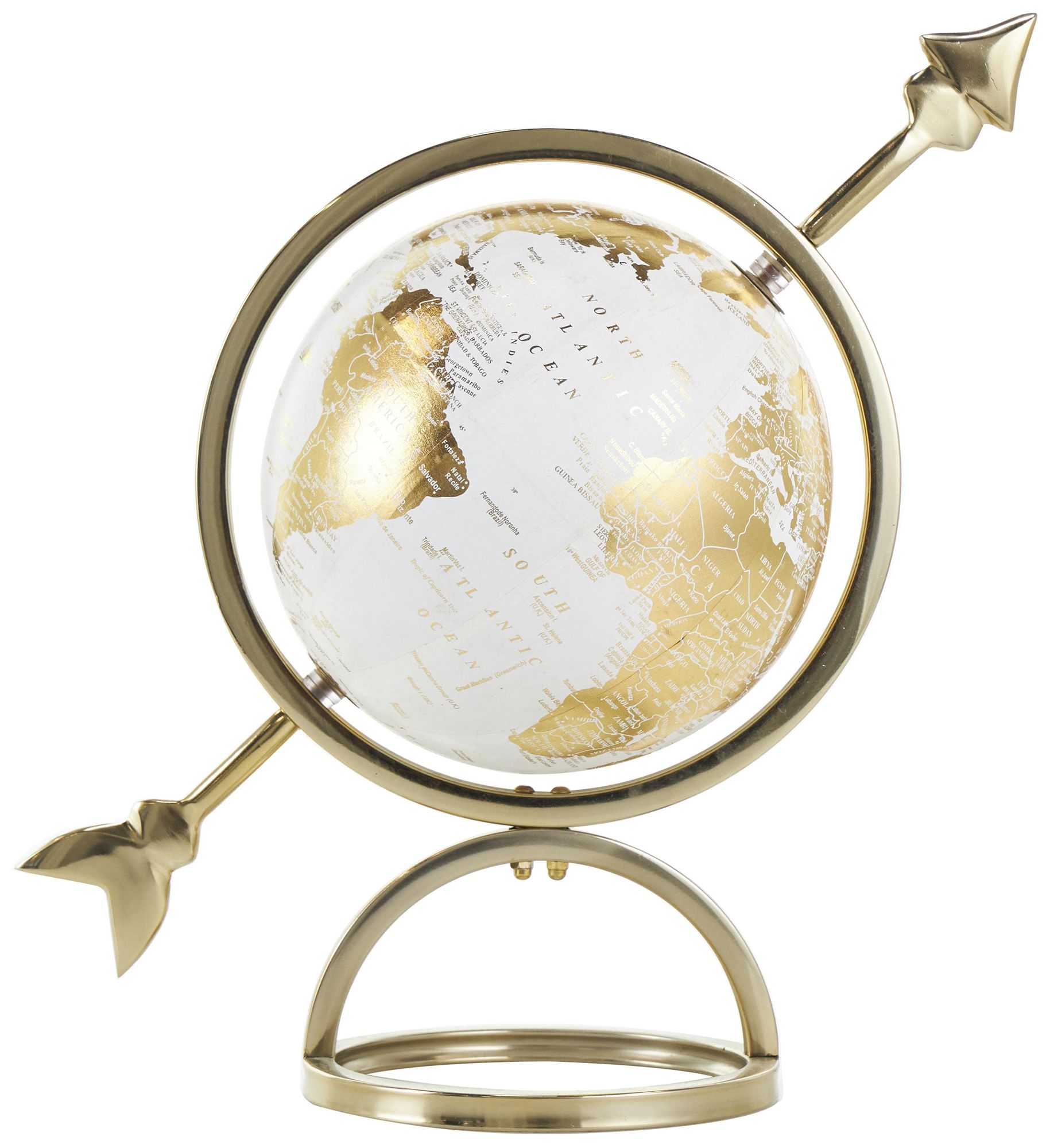Image 2 Gold Aluminum Metal Glam Globe, 14" x 7" x 15"