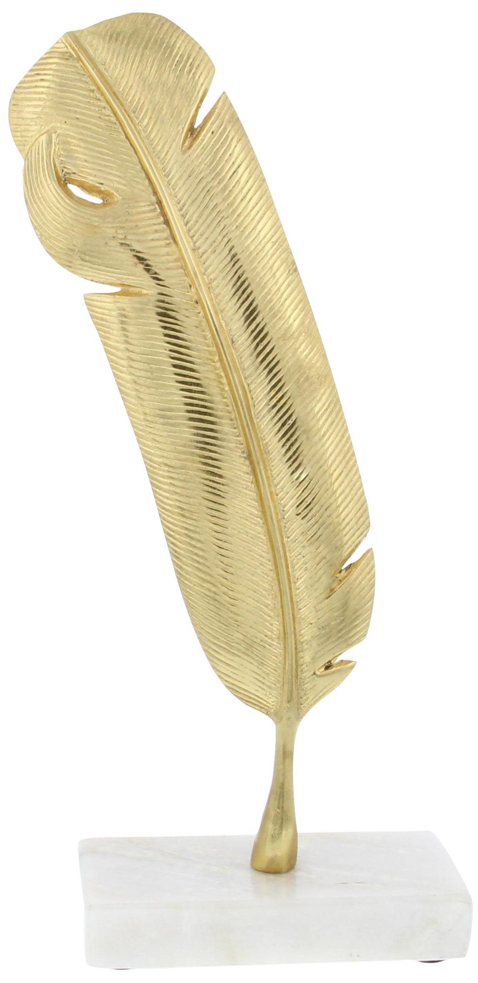 Image 2 Gold Aluminum Metal Glam Sculpture, 6" x 2" x 12"