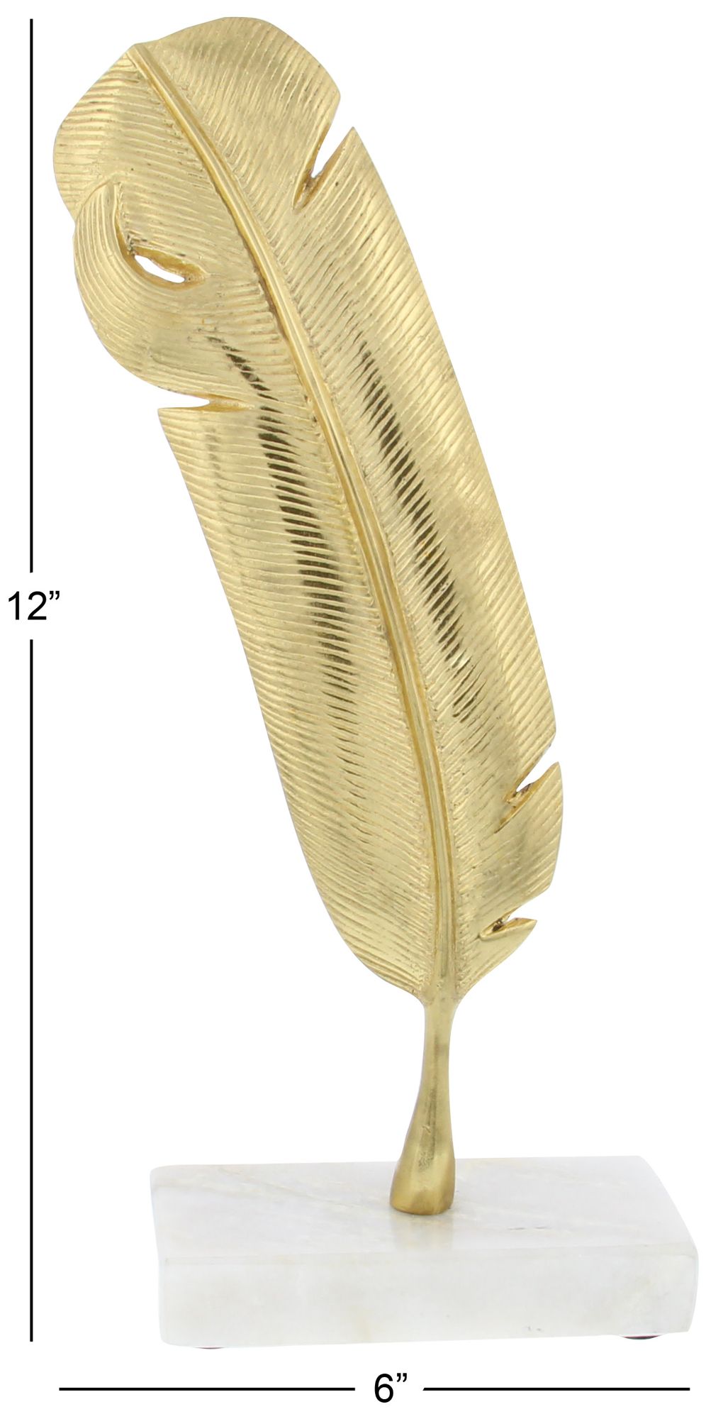 Image 6 Gold Aluminum Metal Glam Sculpture, 6" x 2" x 12" more views