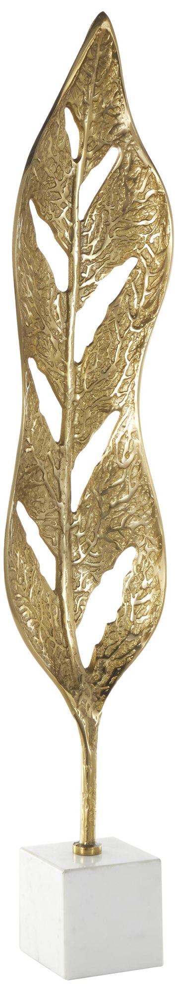 Image 2 Gold Aluminum Metal Glam Sculpture, 7" x 4" x 35"