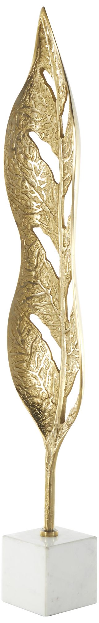 Image 6 Gold Aluminum Metal Glam Sculpture, 7" x 4" x 35" more views