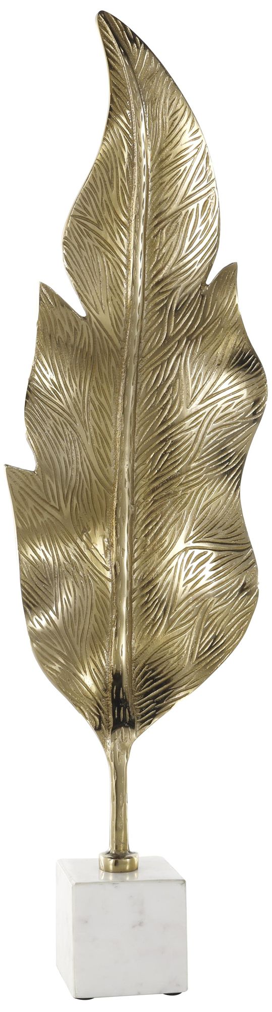 Image 2 Gold Aluminum Metal Glam Sculpture, 9" x 4" x 31"