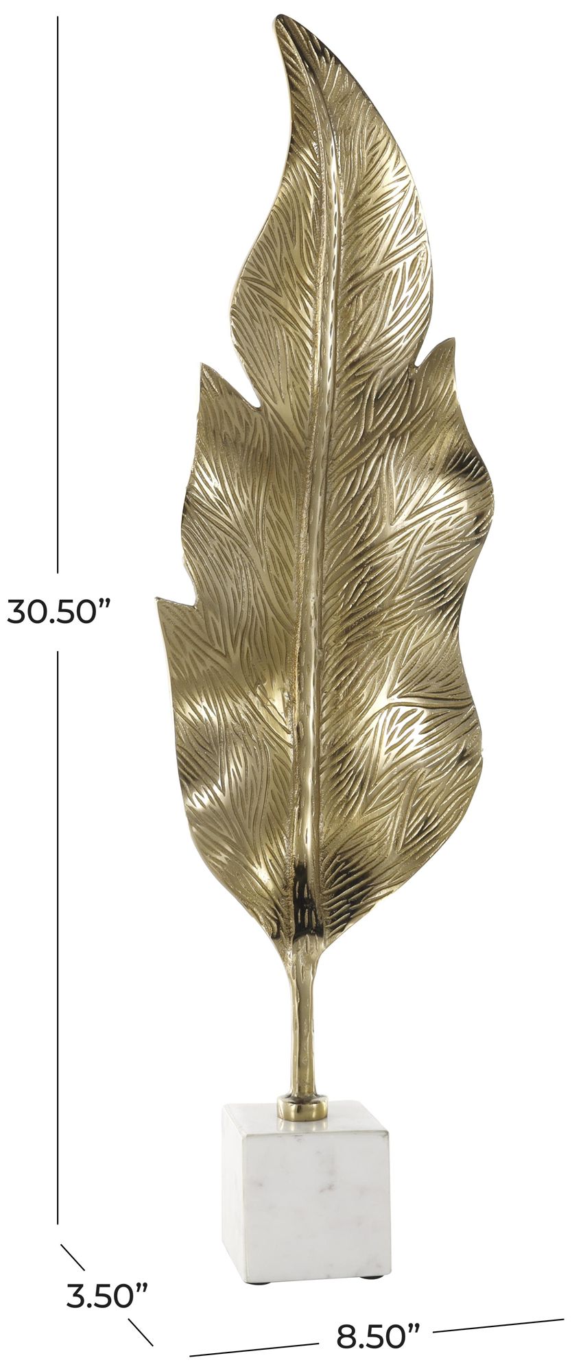 Image 7 Gold Aluminum Metal Glam Sculpture, 9" x 4" x 31" more views