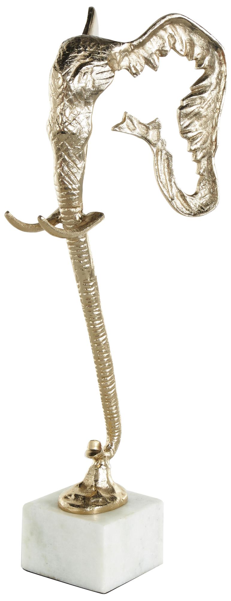 Image 2 Gold Aluminum Metal Glam Sculpture, 9" x 9" x 27"