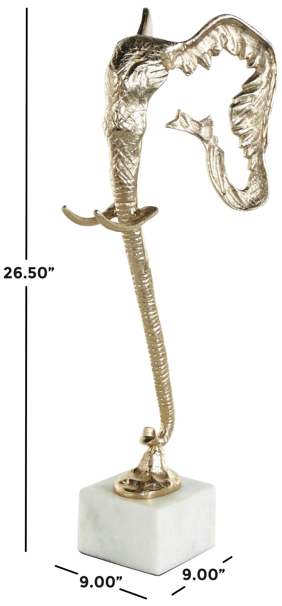 Image 7 Gold Aluminum Metal Glam Sculpture, 9" x 9" x 27" more views