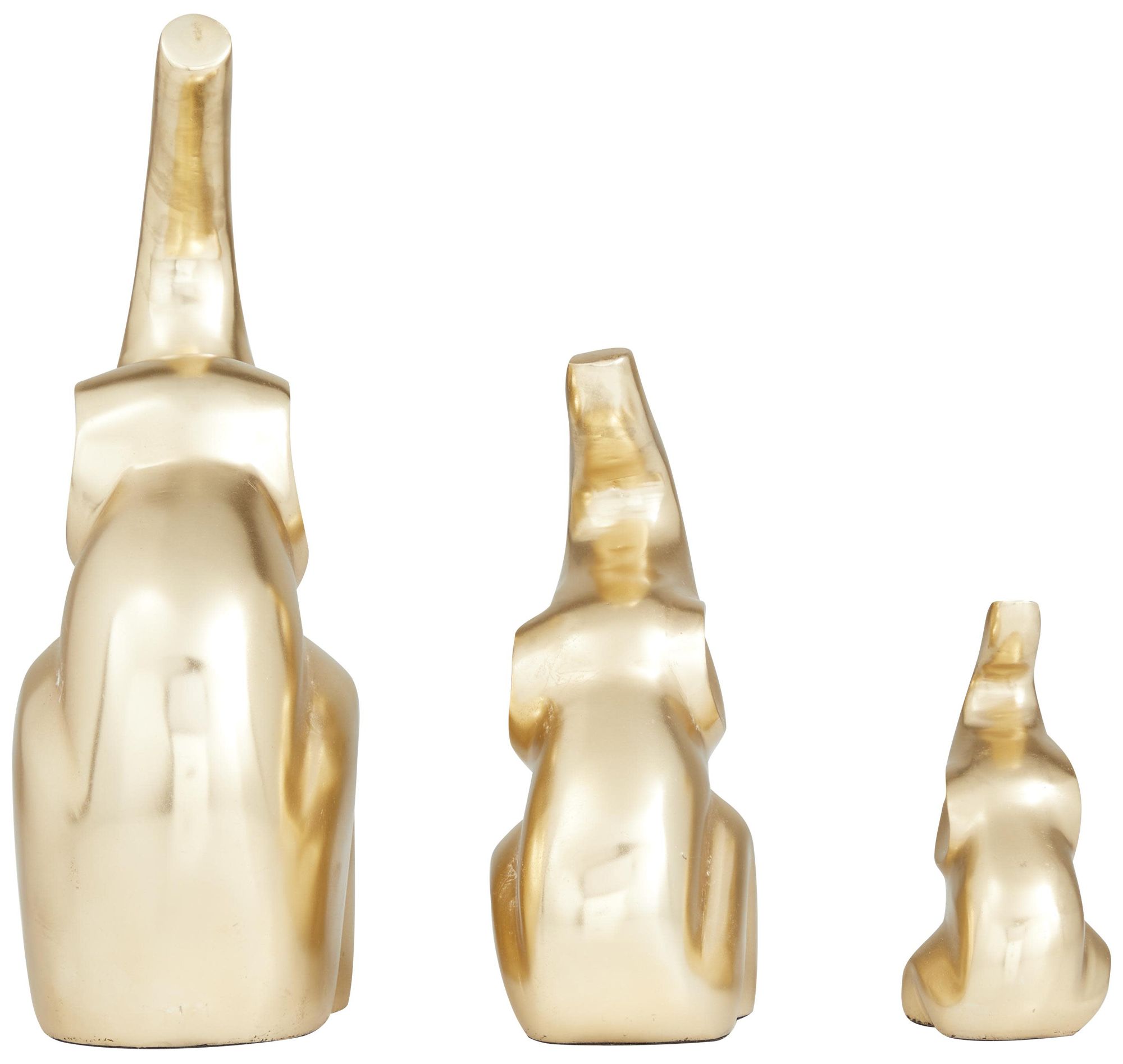 Image 5 Gold Aluminum Metal Glam Sculpture, S/3 12", 8", 5"H more views