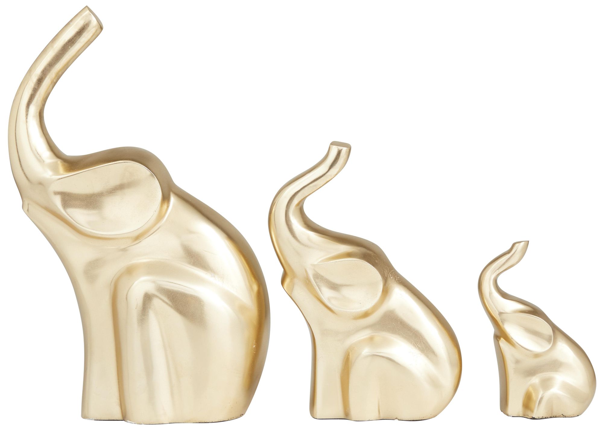 Image 6 Gold Aluminum Metal Glam Sculpture, S/3 12", 8", 5"H more views