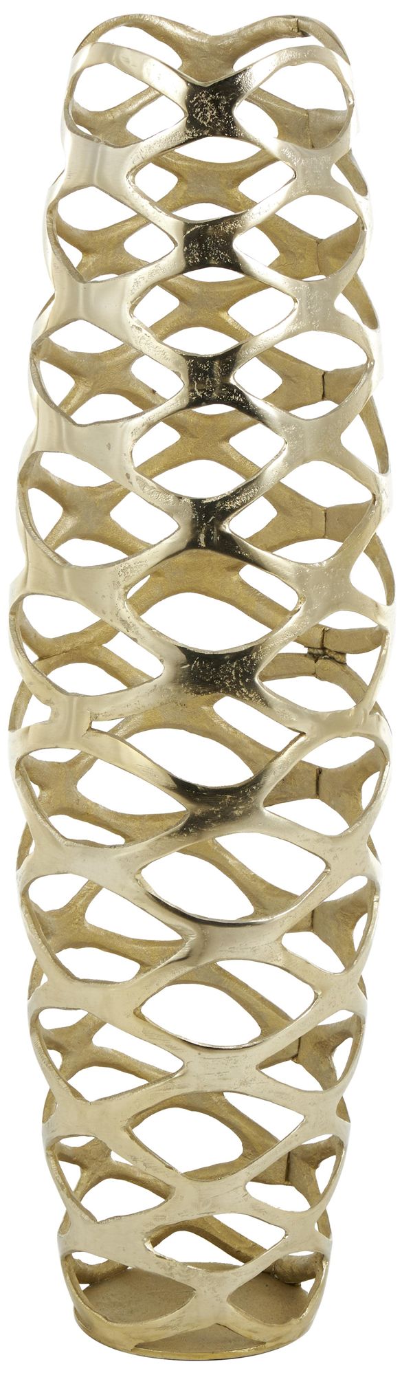 Image 2 Gold Aluminum Metal Glam Vase, 9" x 9" x 33"