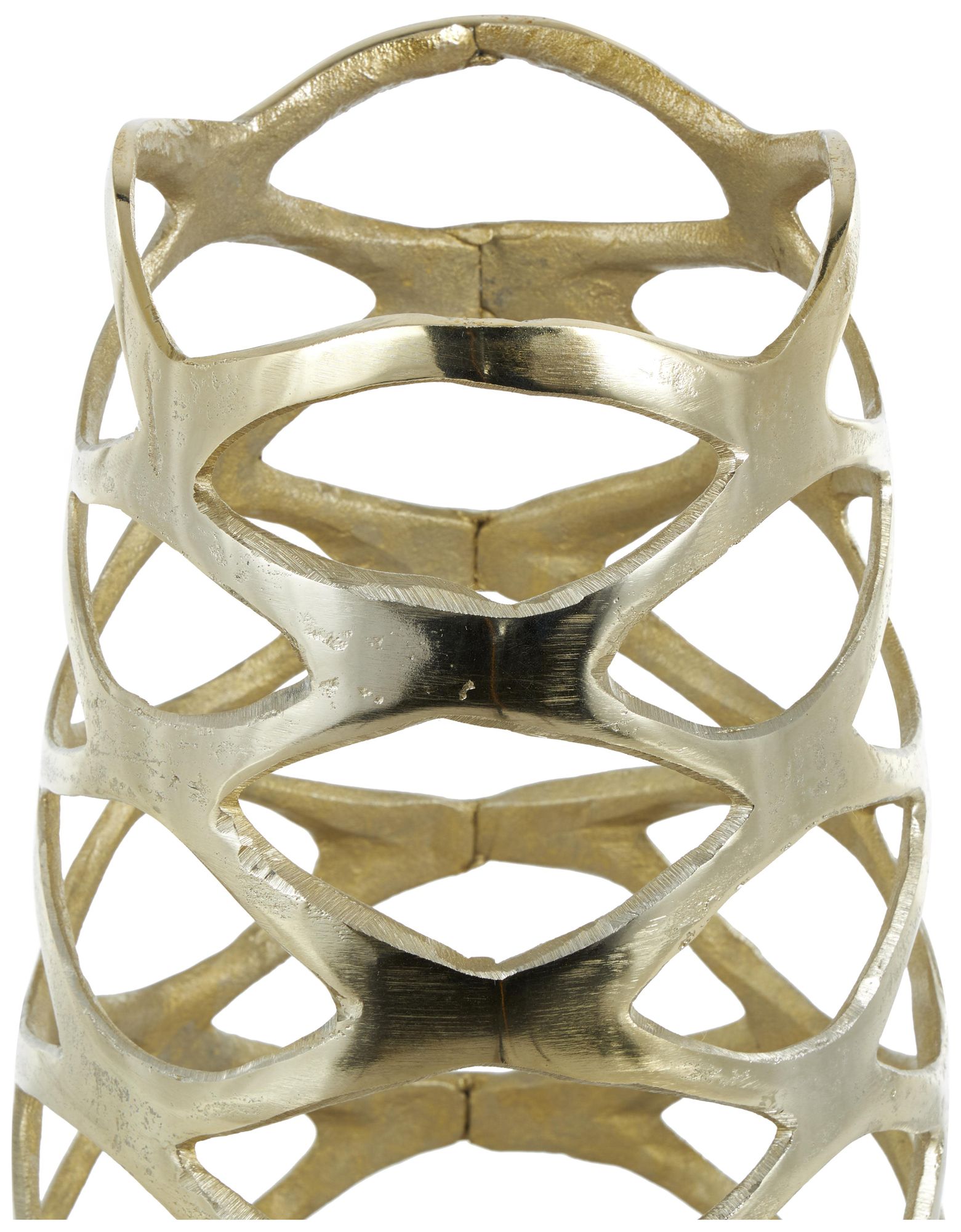 Image 3 Gold Aluminum Metal Glam Vase, 9" x 9" x 33" more views