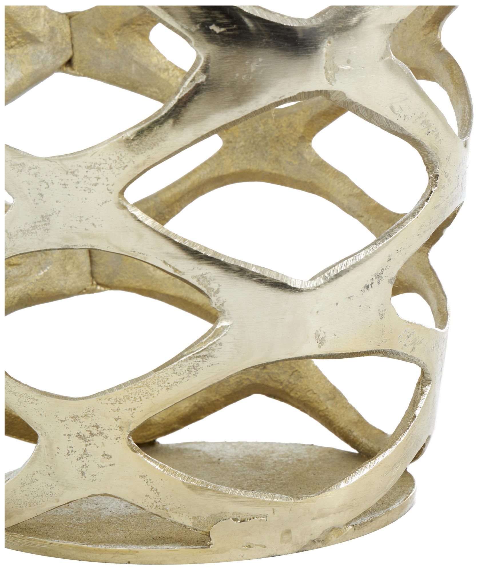 Image 4 Gold Aluminum Metal Glam Vase, 9" x 9" x 33" more views