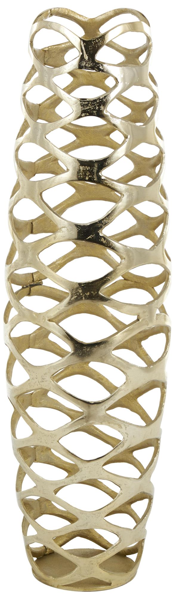 Image 5 Gold Aluminum Metal Glam Vase, 9" x 9" x 33" more views