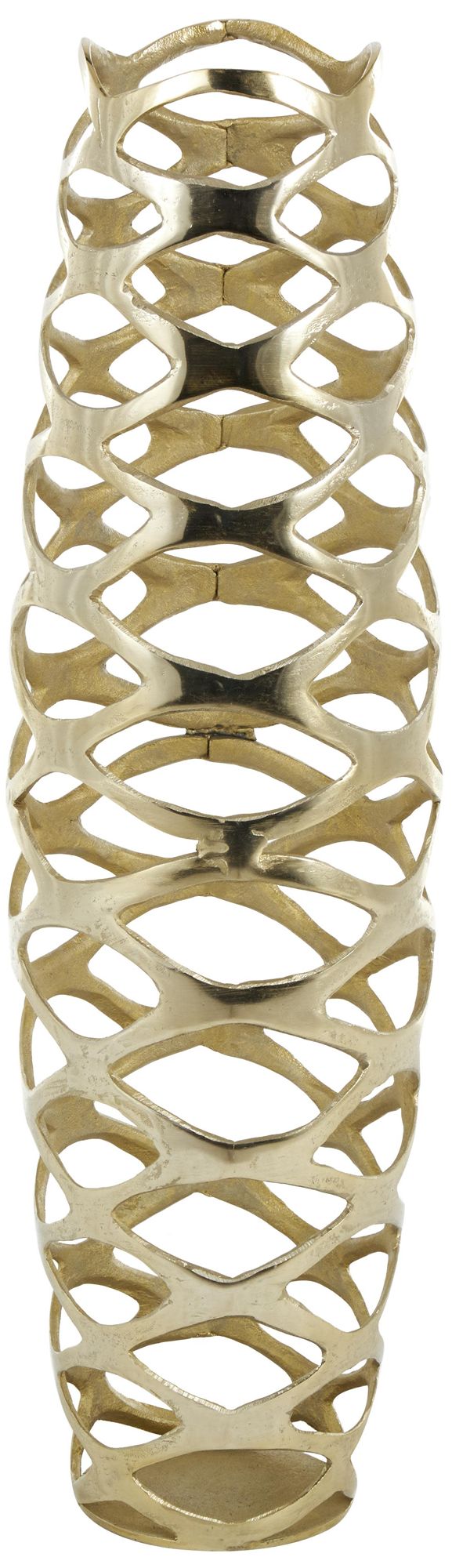 Image 6 Gold Aluminum Metal Glam Vase, 9" x 9" x 33" more views