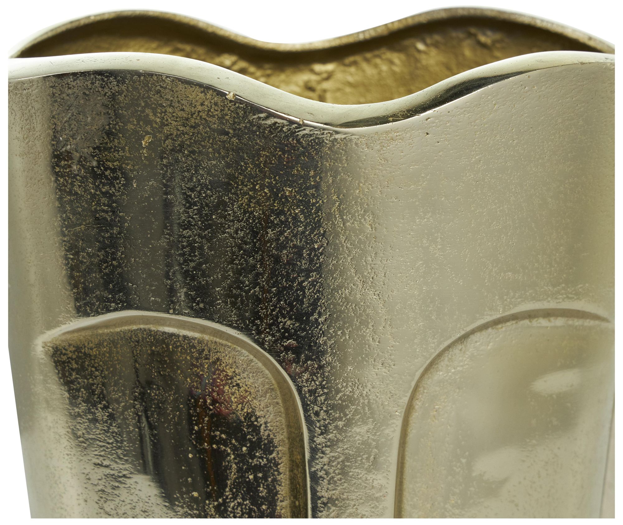 Image 3 Gold Aluminum Metal Glam Vase, S/2 13", 10"H more views