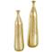 Gold Aluminum Metal Glam Vase, S/2 20"W, 19"H