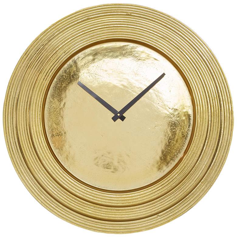 Image 1 Gold Aluminum Metal Glam Wall Clock, 24" x 2" x 24"