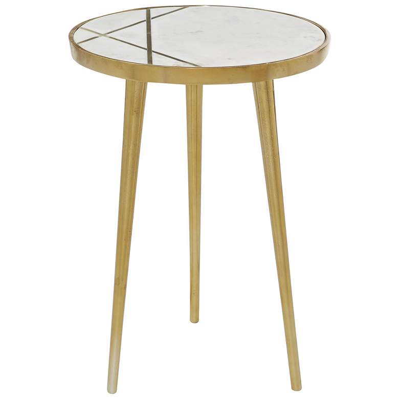 Image 1 Gold Aluminum Metal Modern Accent Table, 15" x 15" x 20"