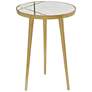 Gold Aluminum Metal Modern Accent Table, 15" x 15" x 20"