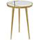Gold Aluminum Metal Modern Accent Table, 15" x 15" x 20"