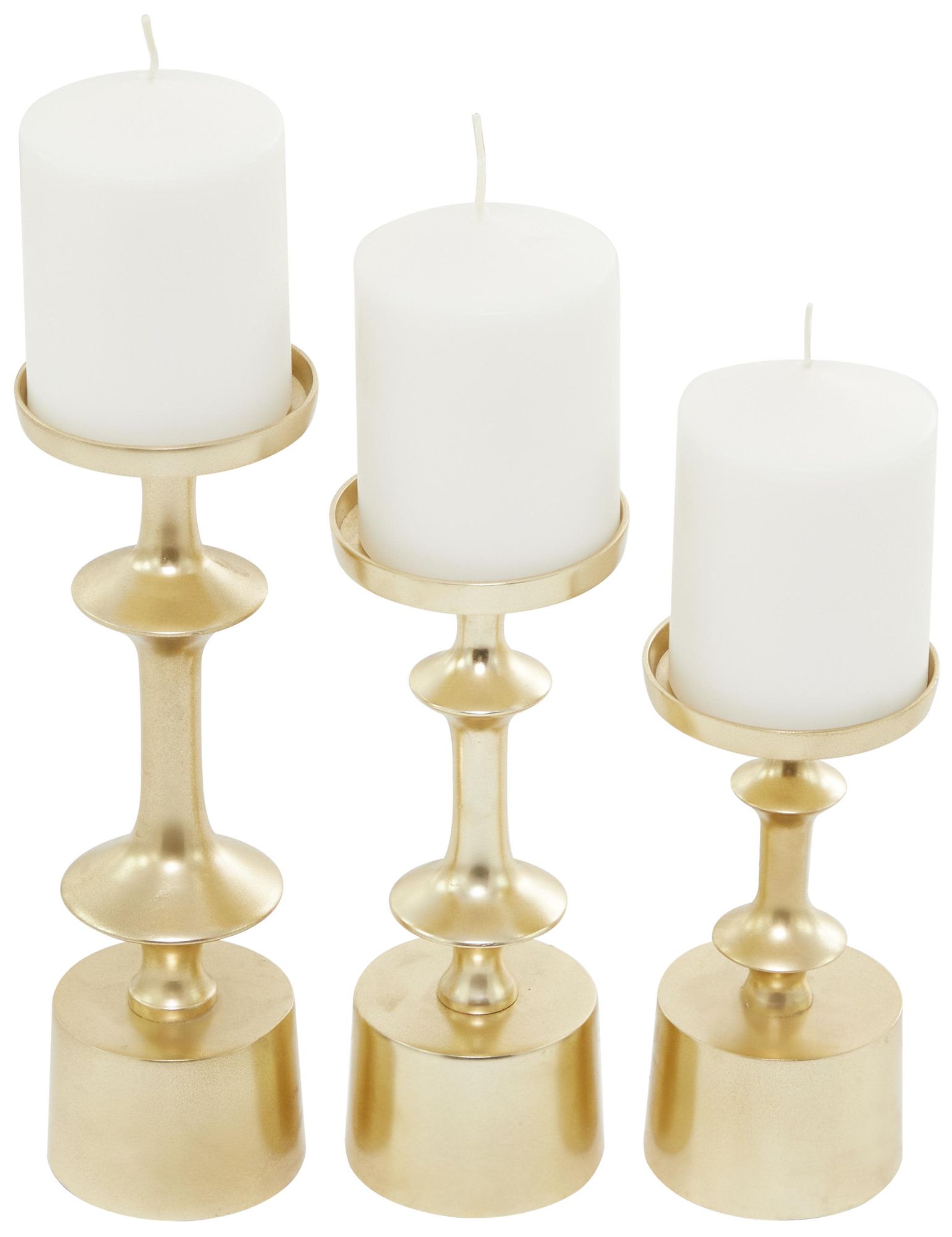 Image 2 Gold Aluminum Metal Modern Candle Holder