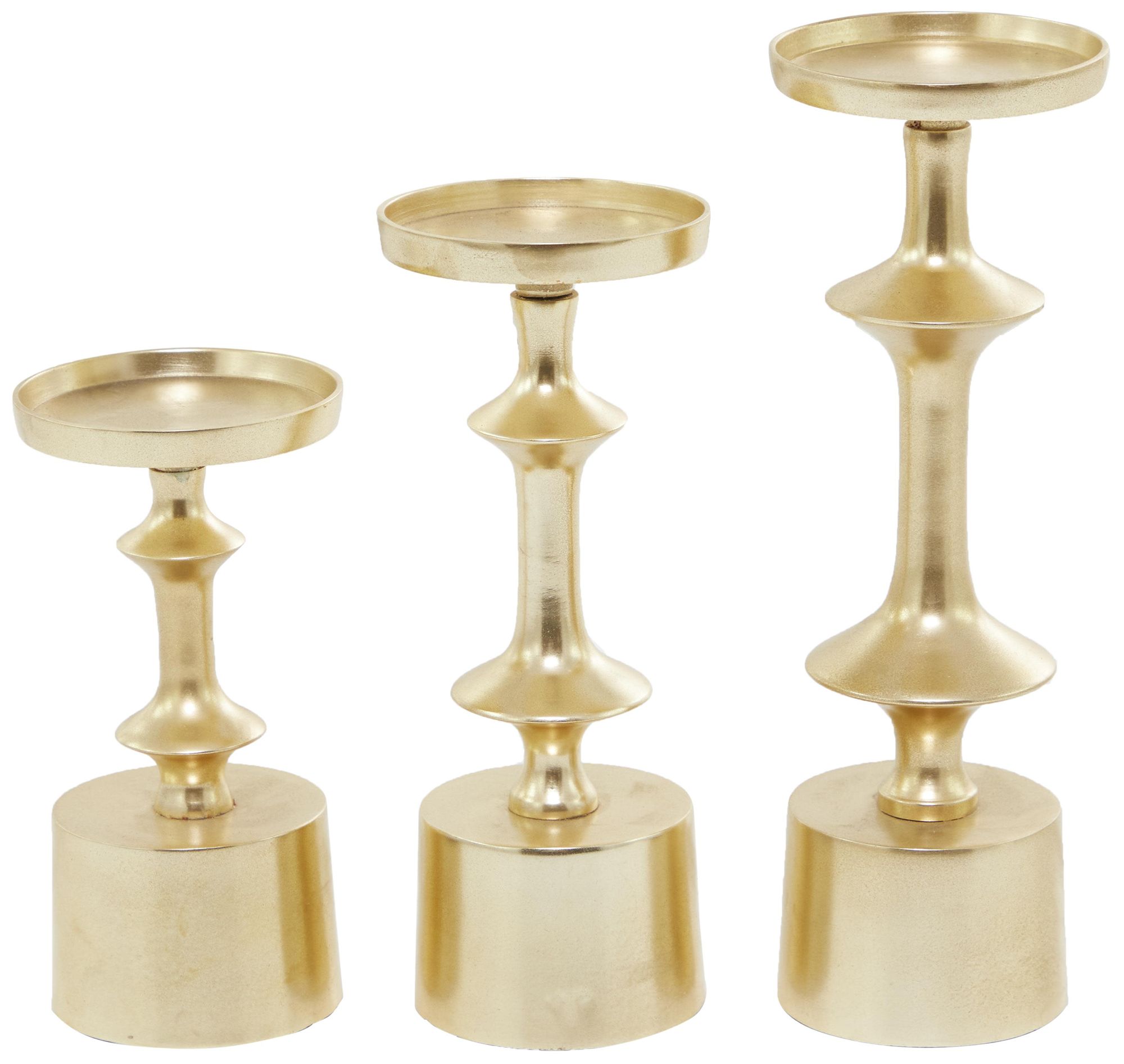 Image 4 Gold Aluminum Metal Modern Candle Holder more views