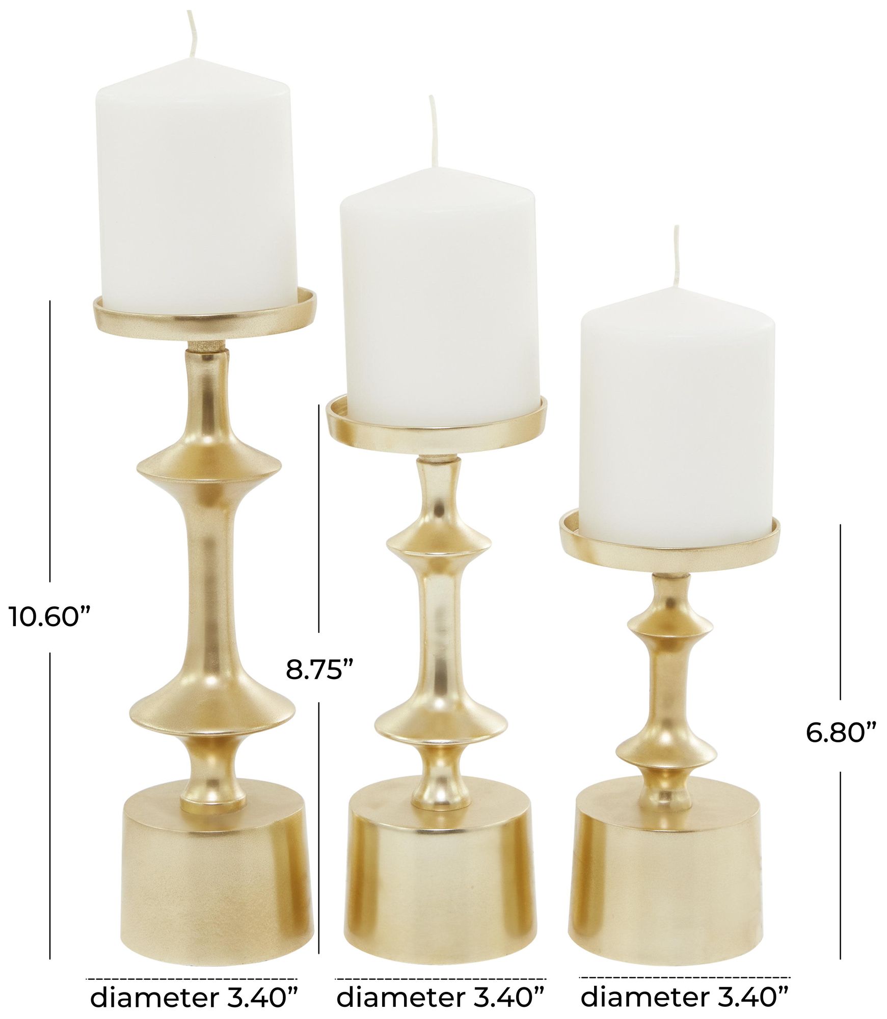 Image 6 Gold Aluminum Metal Modern Candle Holder more views