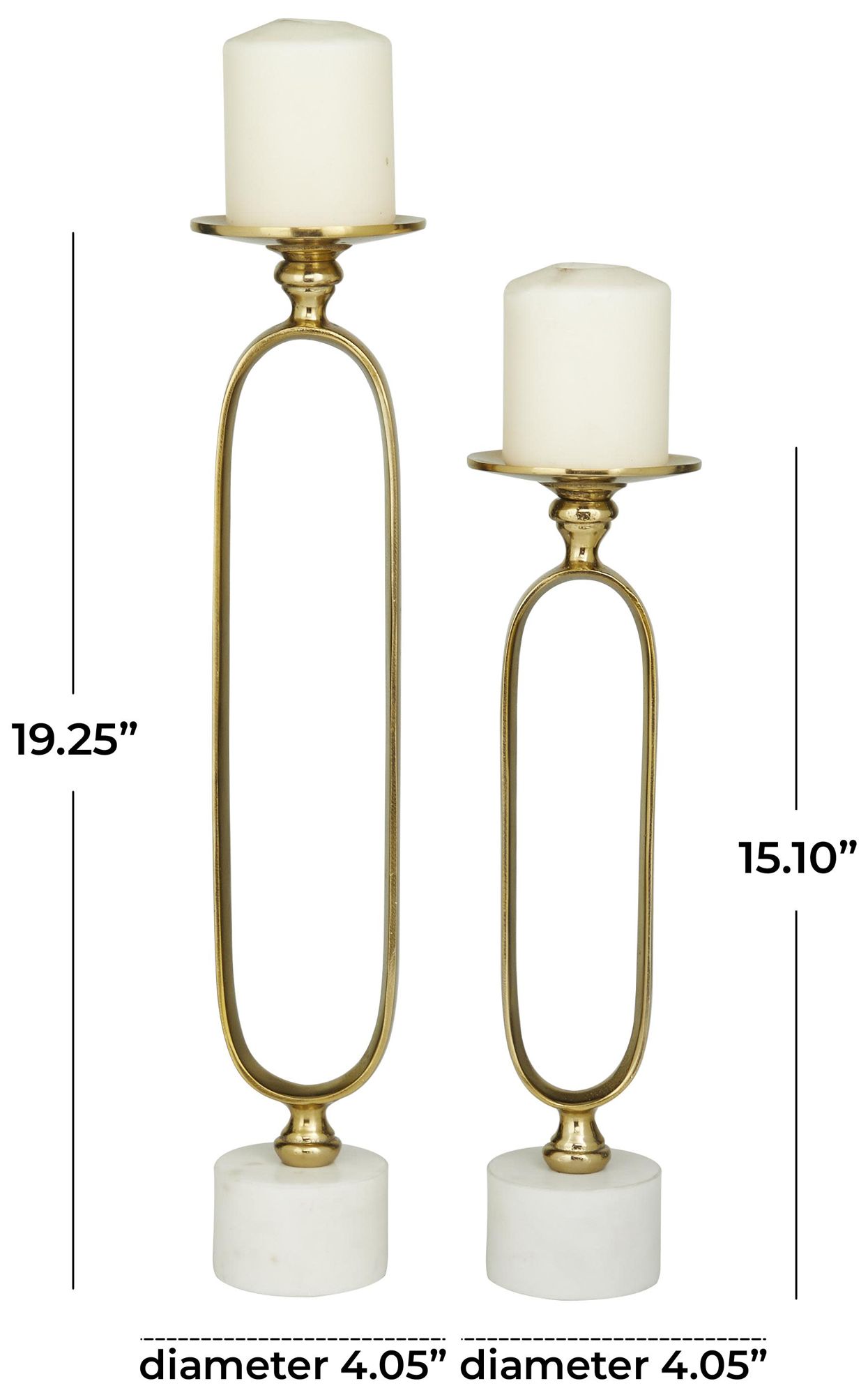 Image 7 Gold Aluminum Metal Modern Candle Holder more views