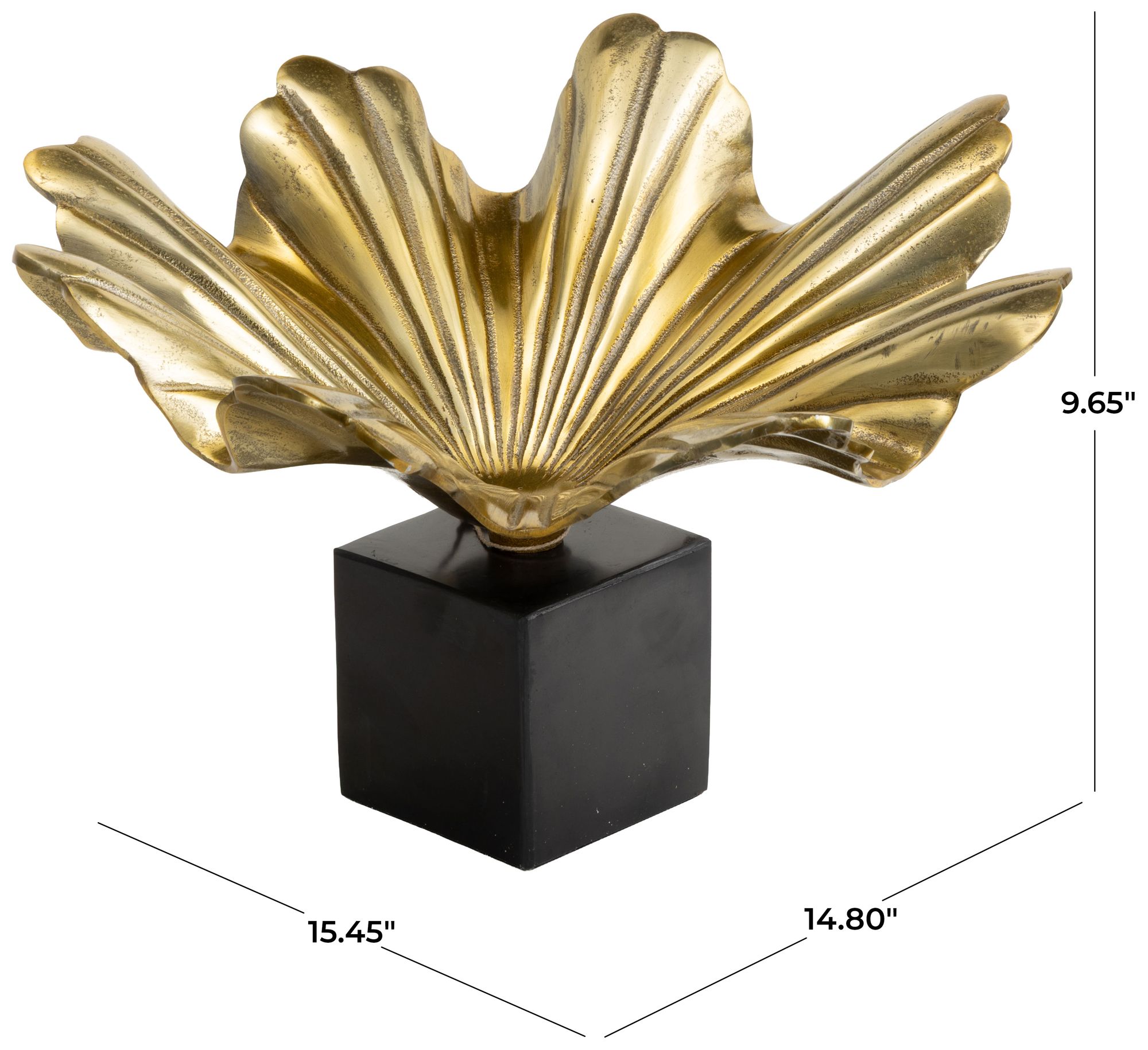 Image 7 Gold Aluminum Metal Modern Decorative Bowl, 15" x 15" x 10" more views